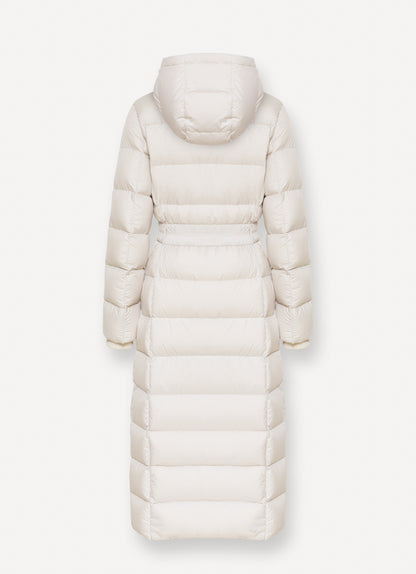 Piumino lungo cintura