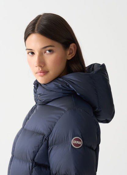 Piumino cappuccio logo color