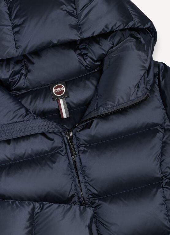 Piumino cappuccio logo color