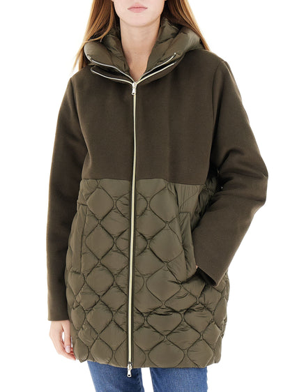 Piumino losanghe cappuccio