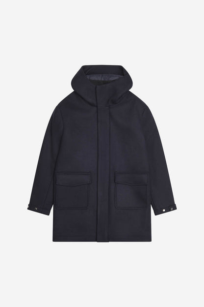 Giaccone lana cappuccio