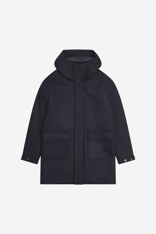 Giaccone lana cappuccio