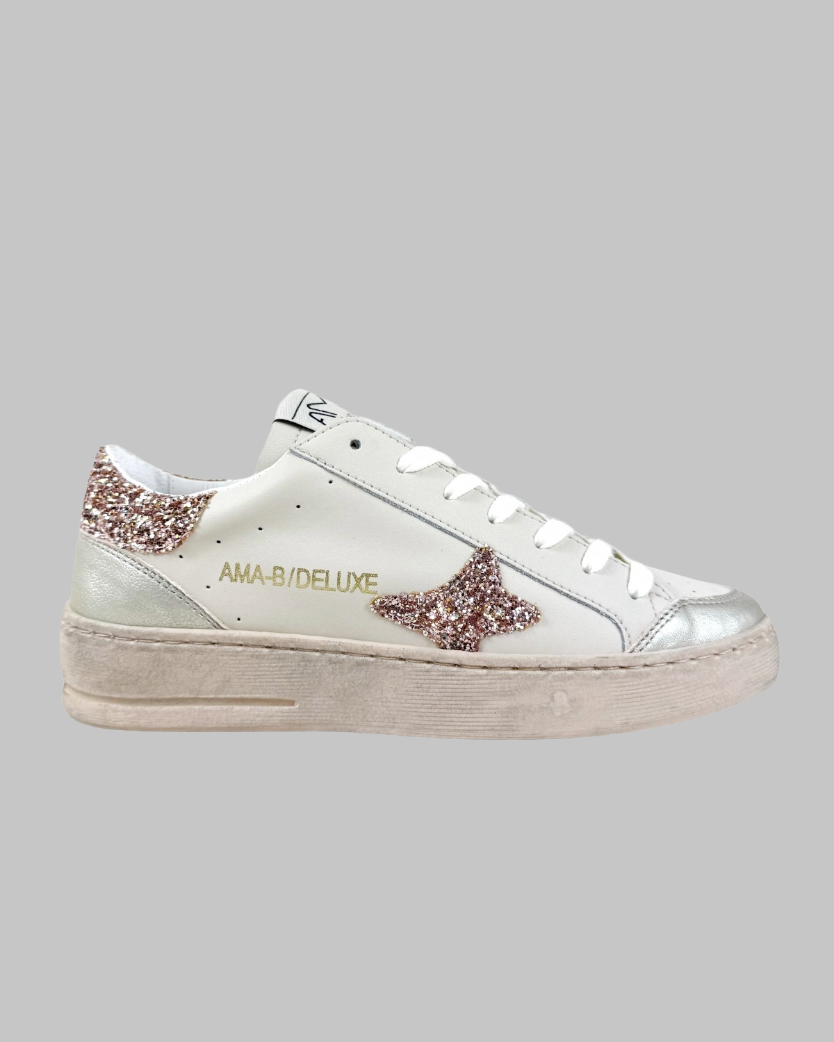 Scarpe pelle inserto rosa