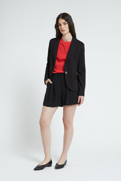 Camicia girocollo misto seta