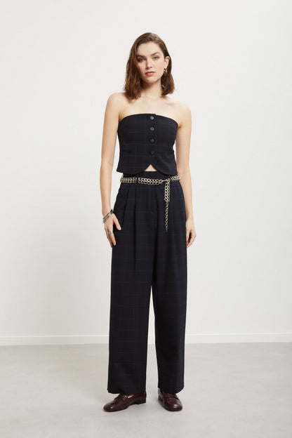 Pantaloni tessuto finestrato