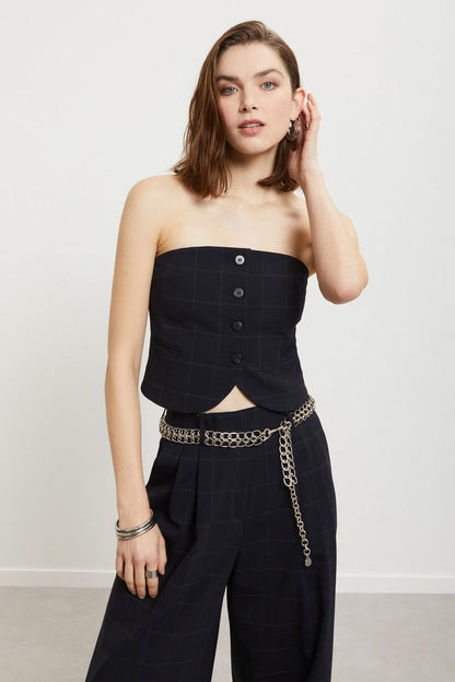 Bustier tessuto finestrato