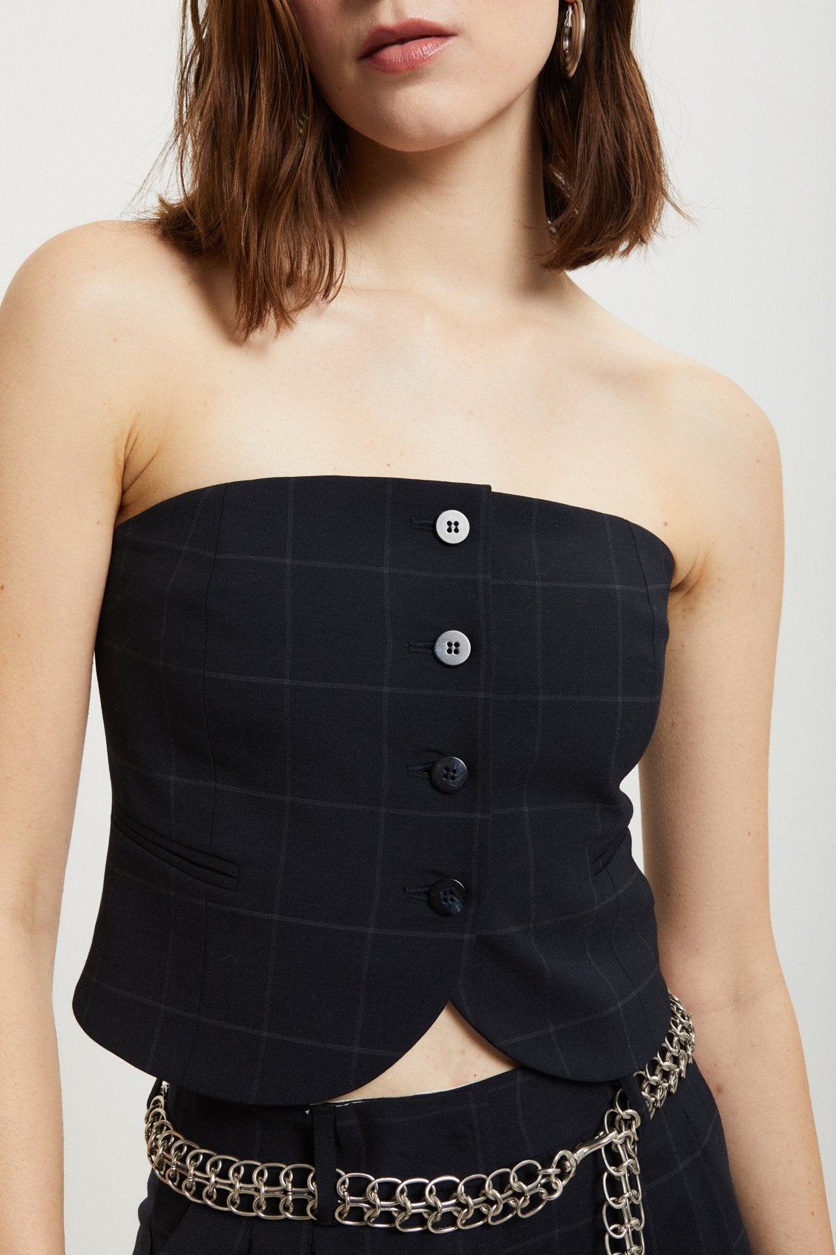 Bustier tessuto finestrato