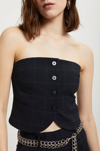 Bustier tessuto finestrato