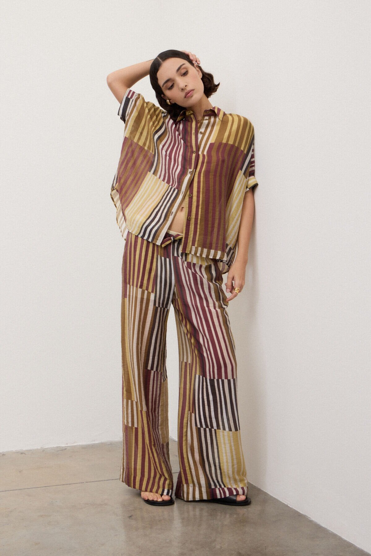 Camicia fantasia righe irregolari