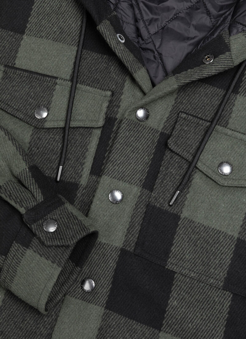 Camicia check over cappuccio