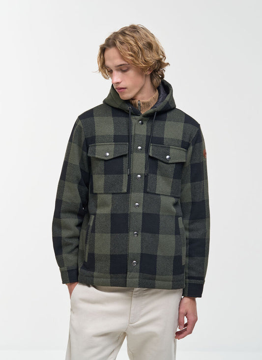 Camicia check over cappuccio