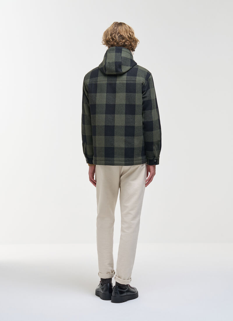 Camicia check over cappuccio