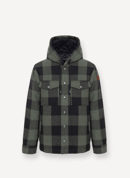 Camicia check over cappuccio