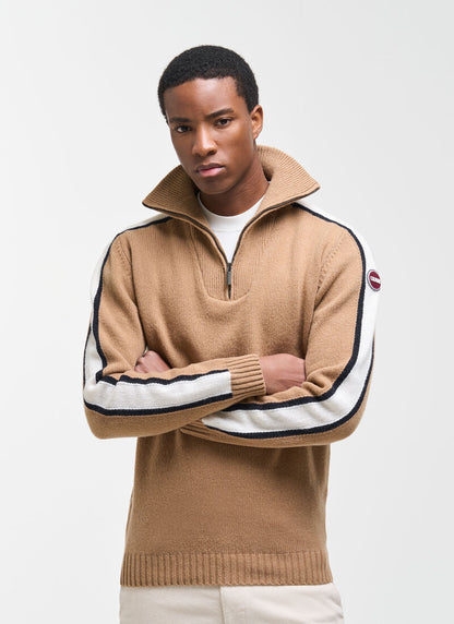 Lupetto zip contrasti spalle