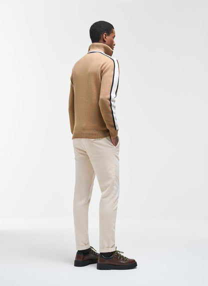 Lupetto zip contrasti spalle