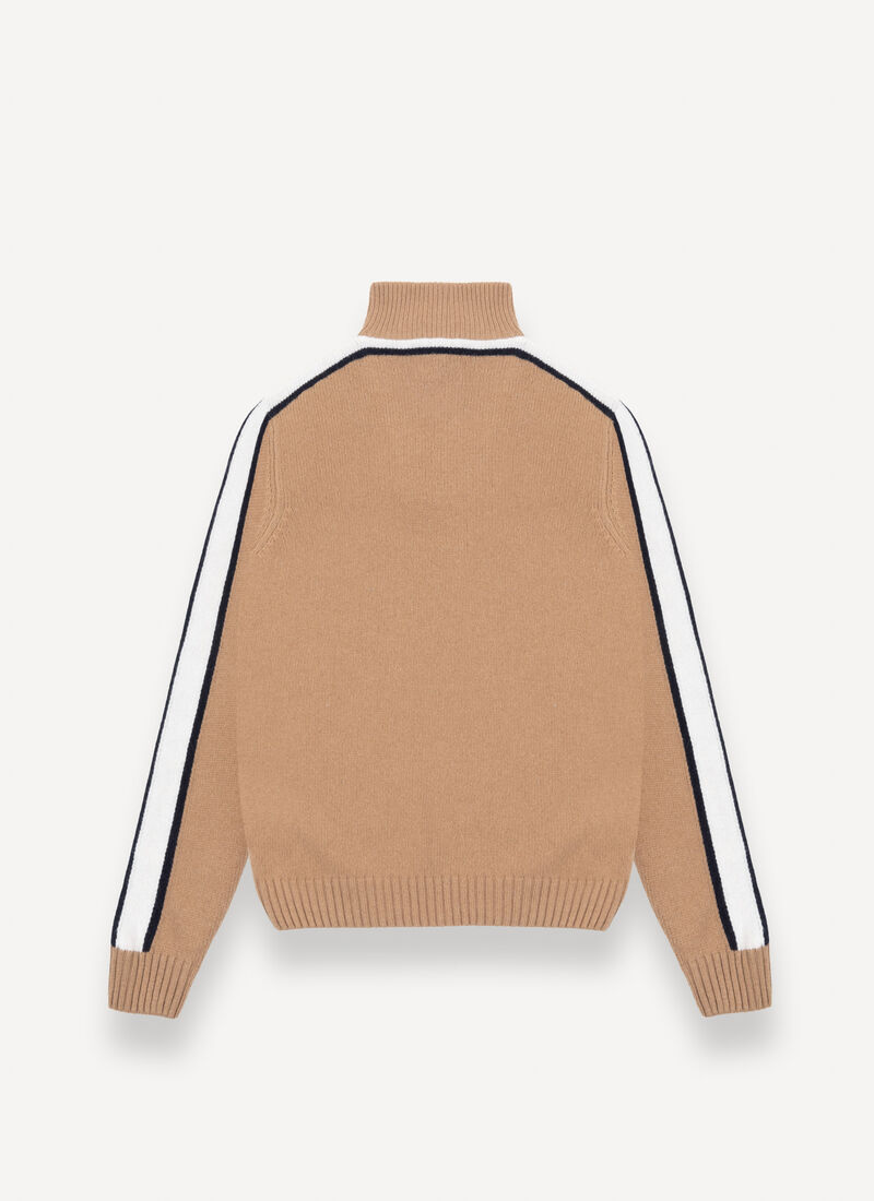 Lupetto zip contrasti spalle