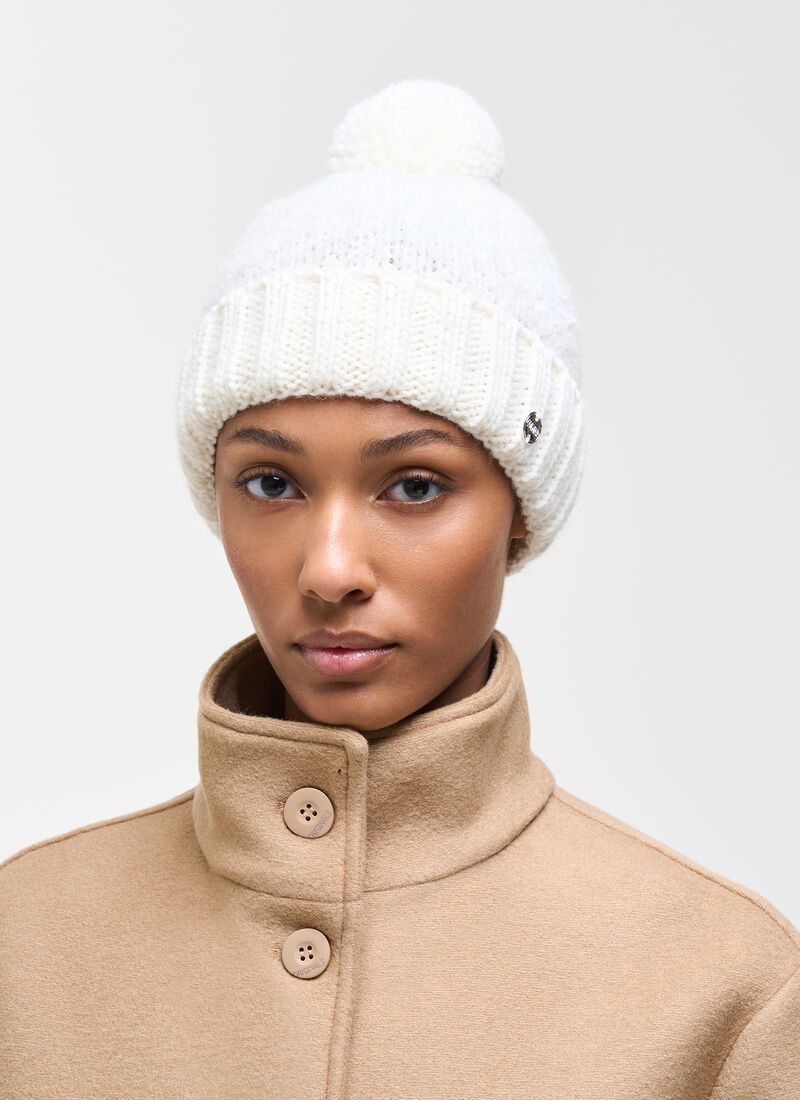 Cuffia mohair pom pom