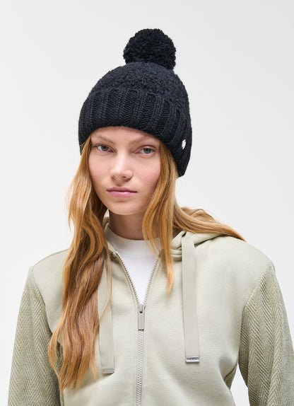 Cuffia mohair pom pom