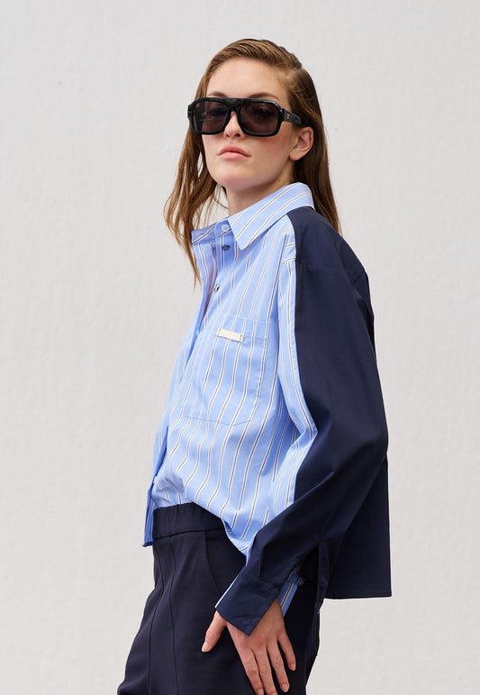 Camicia riga/tinta unita