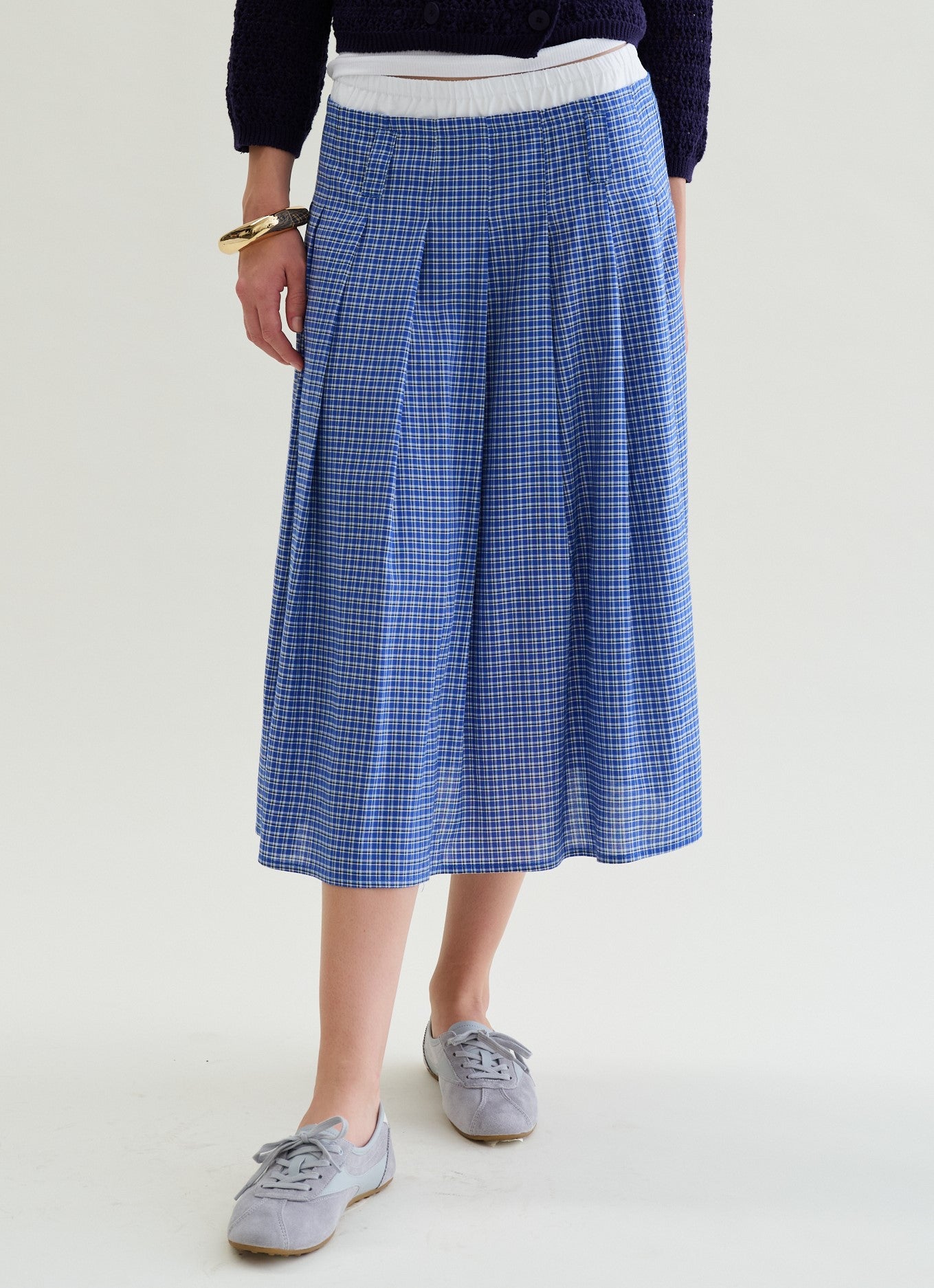 Gonna pieghe quadretti