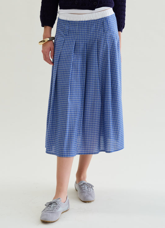 Gonna pieghe quadretti