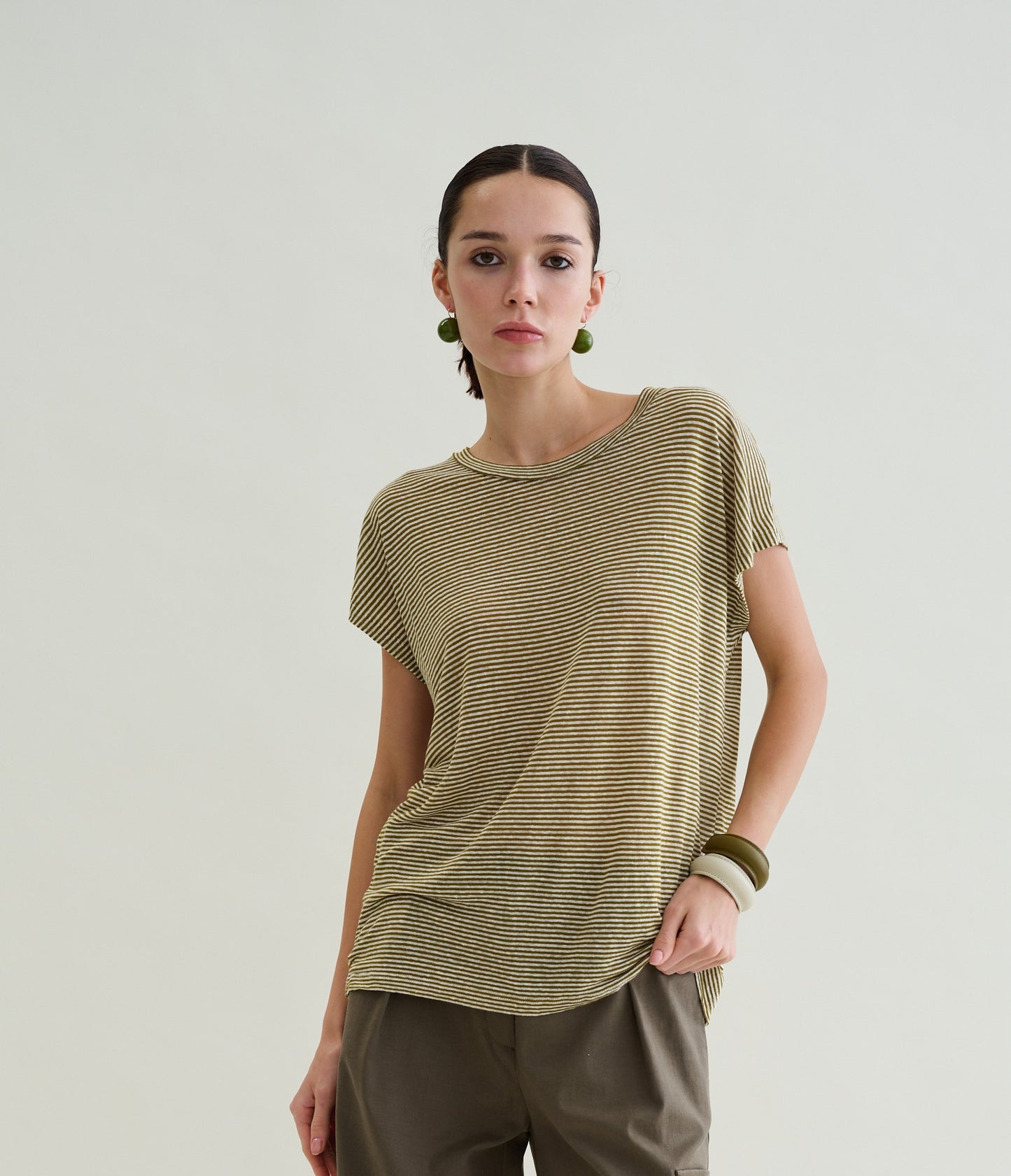 T-shirt rigata maniche corte