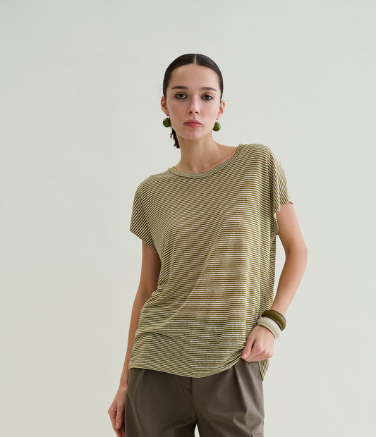 T-shirt rigata maniche corte