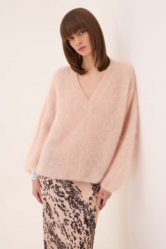 Maglia mohair scollo V