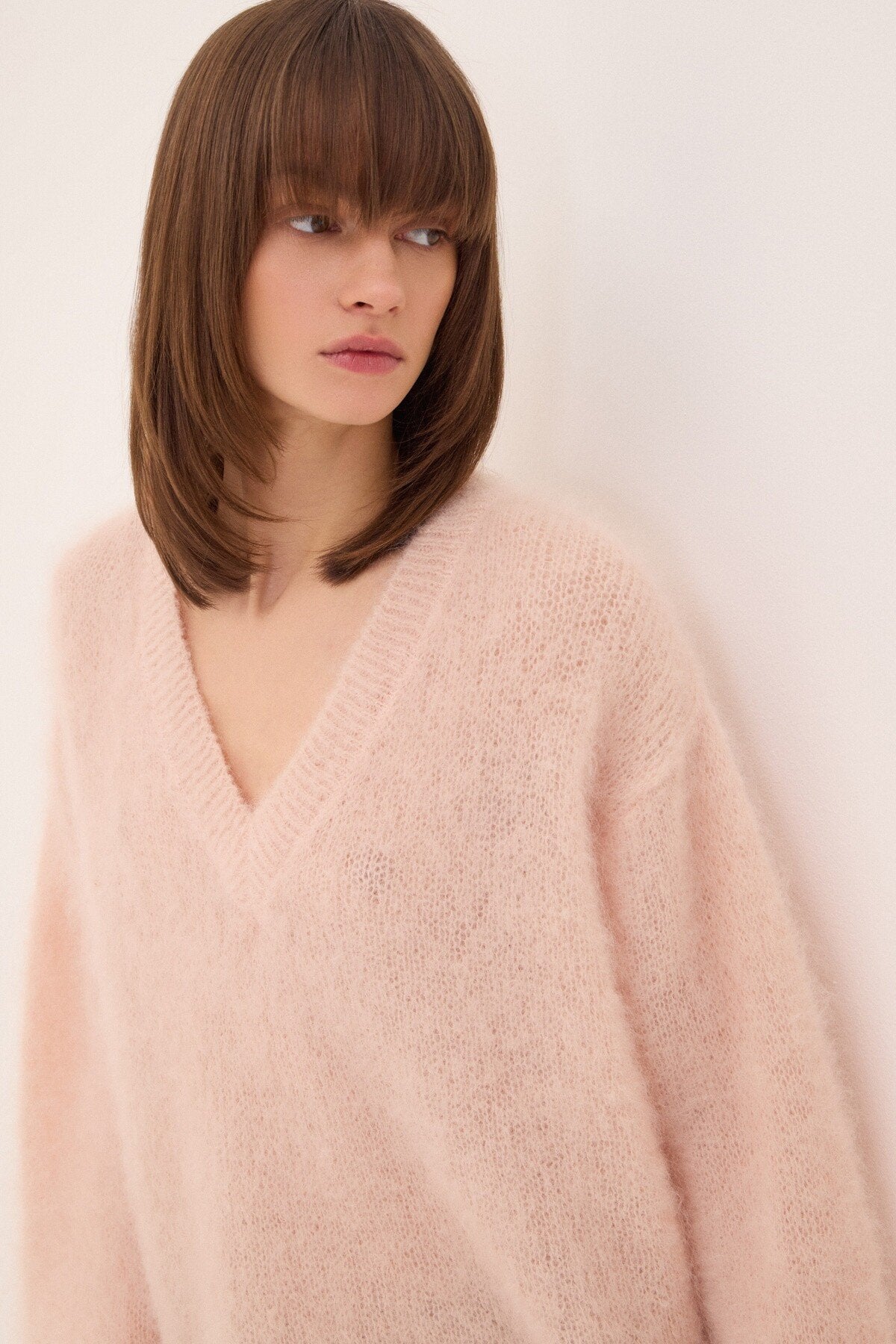 Maglia mohair scollo V