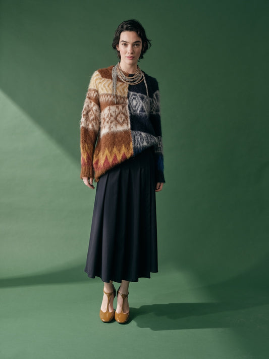 Maglia girocollo jacquard