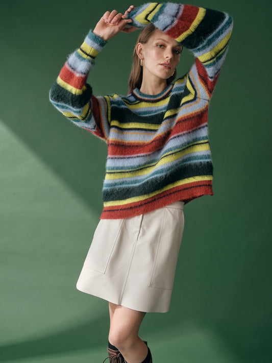 Maglia punto pannocchia rigata