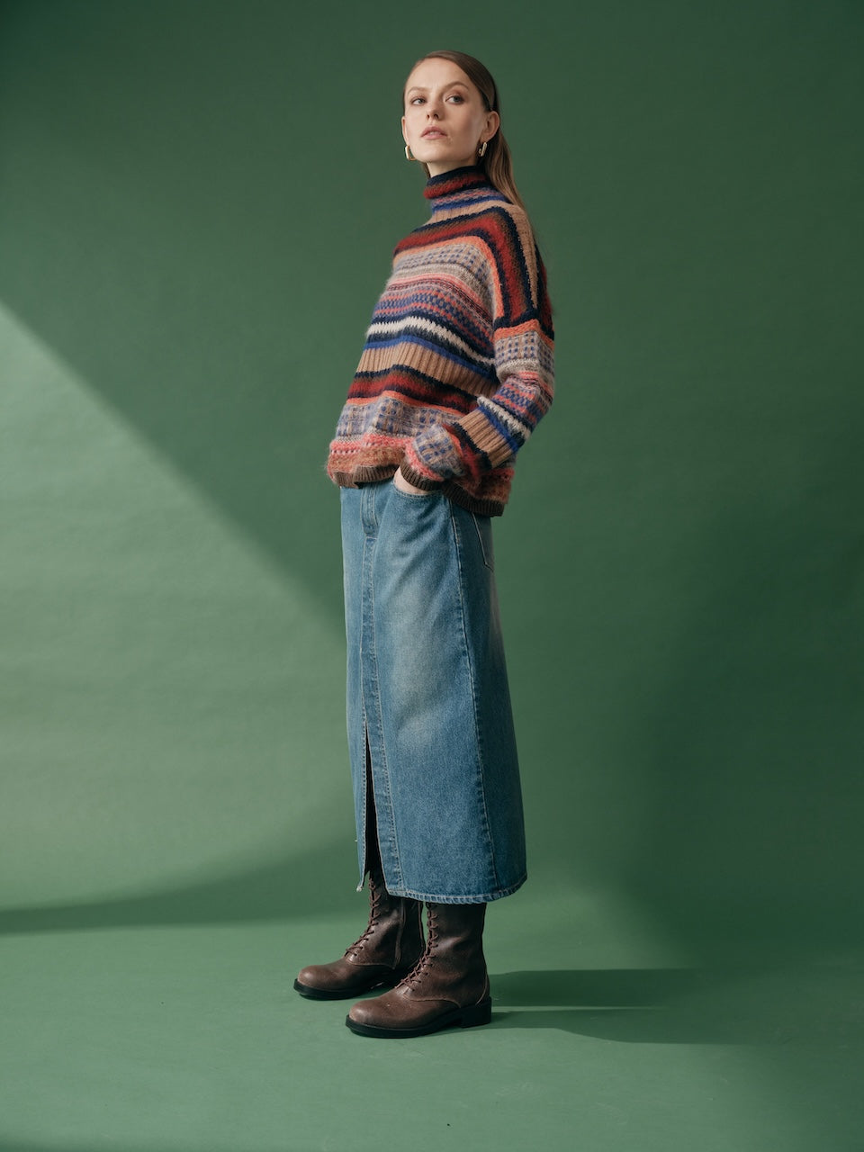 Maglia cratere jacquard