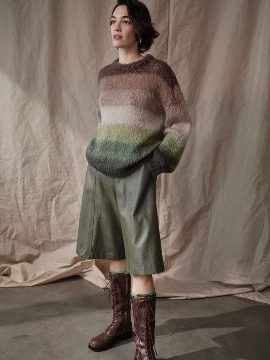 Maglia girocollo riga mouline