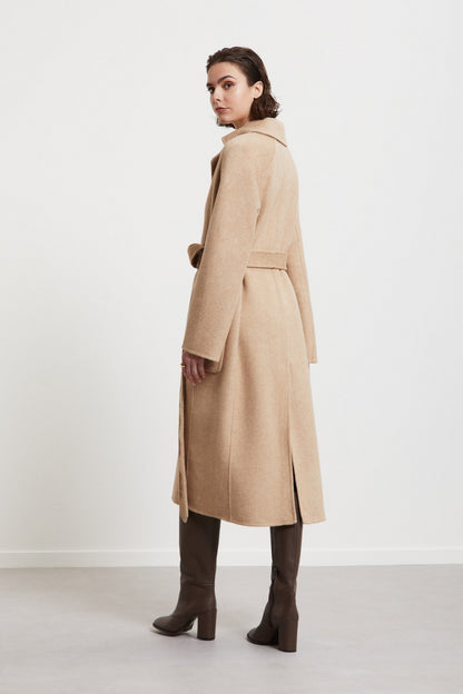 Cappotto spigato cintura