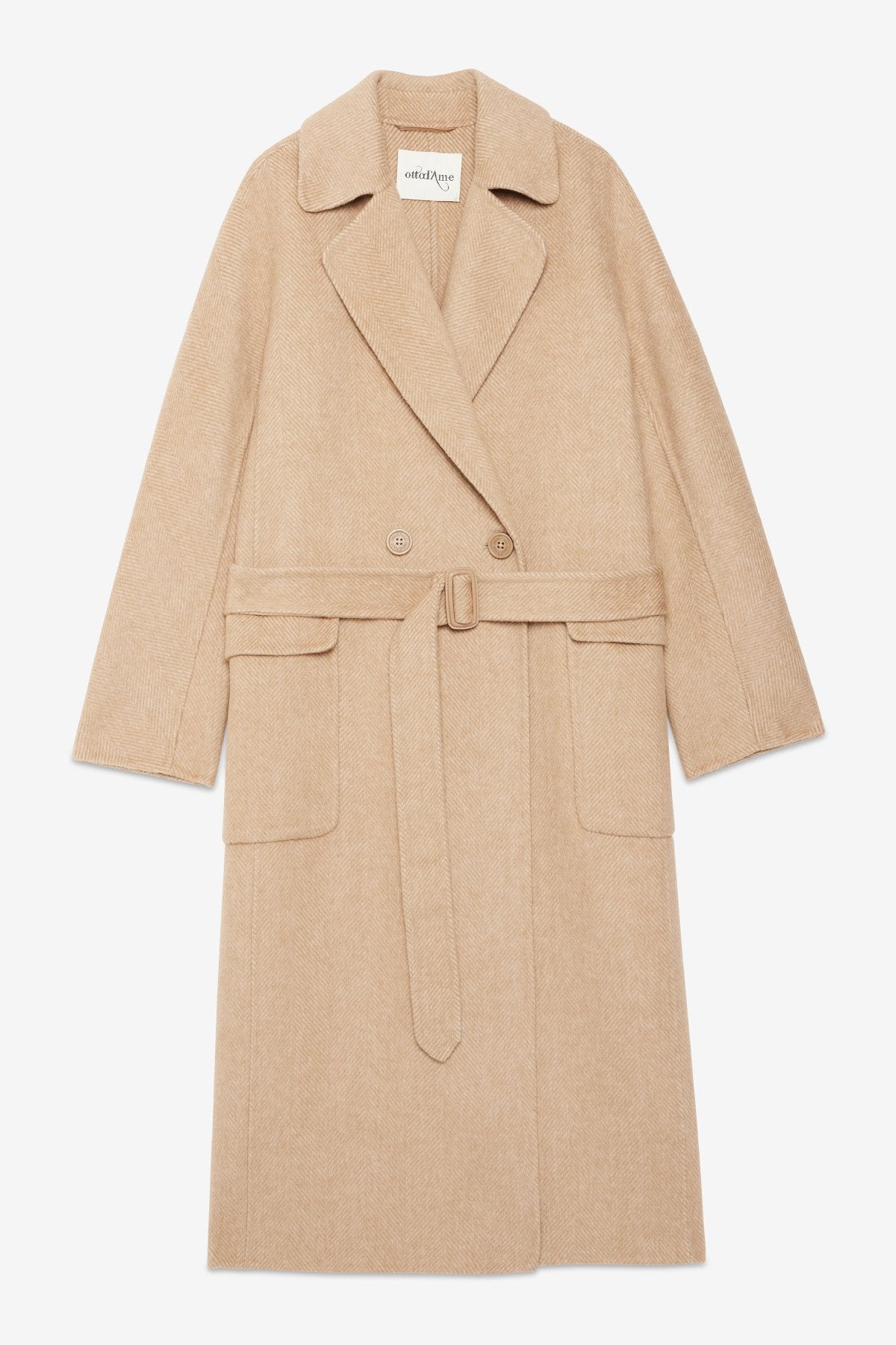 Cappotto spigato cintura