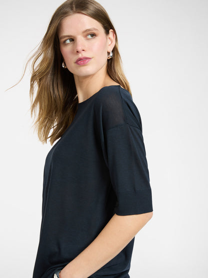 T-shirt effetto tricot