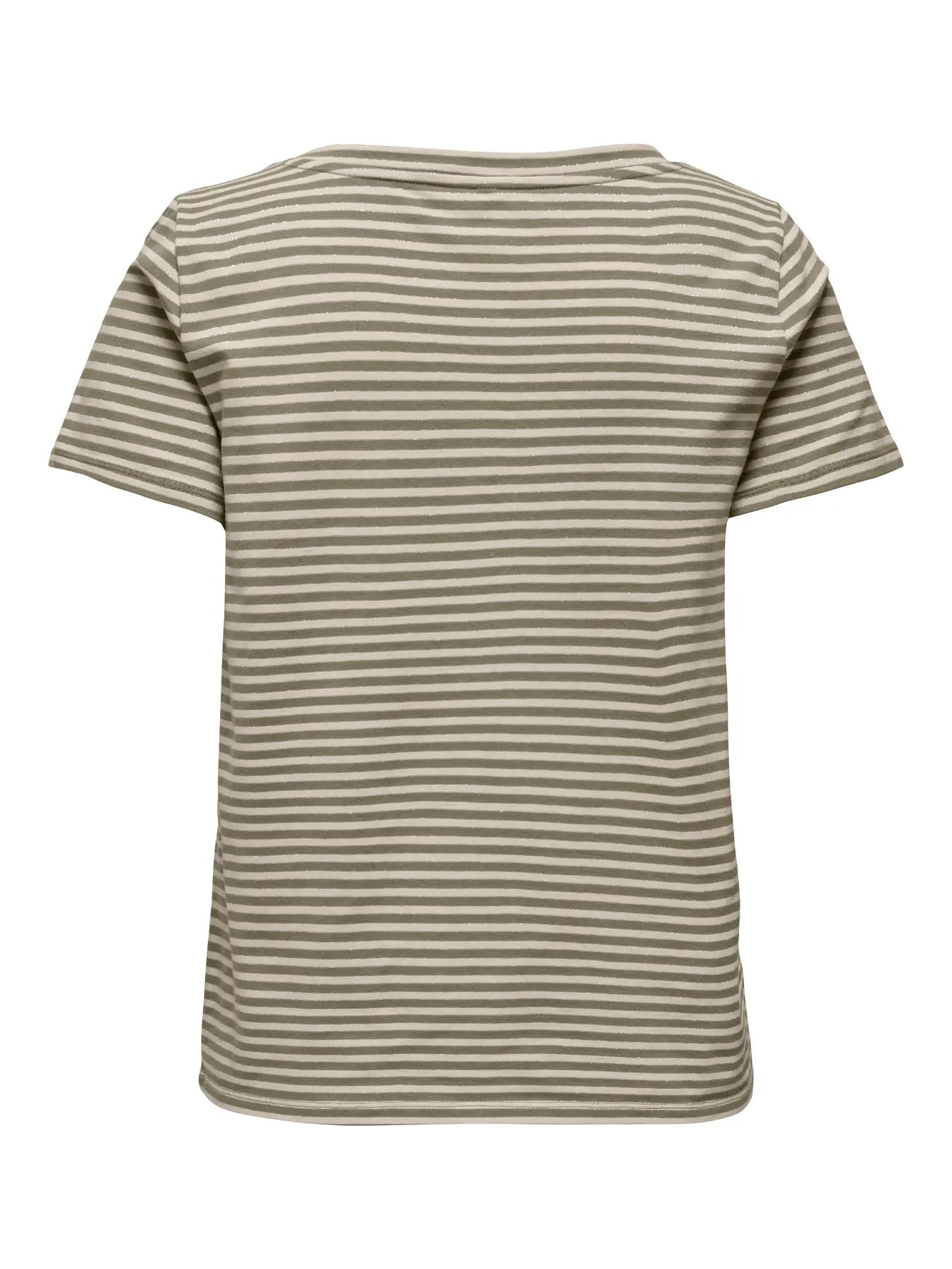 T-shirt scollo V righe