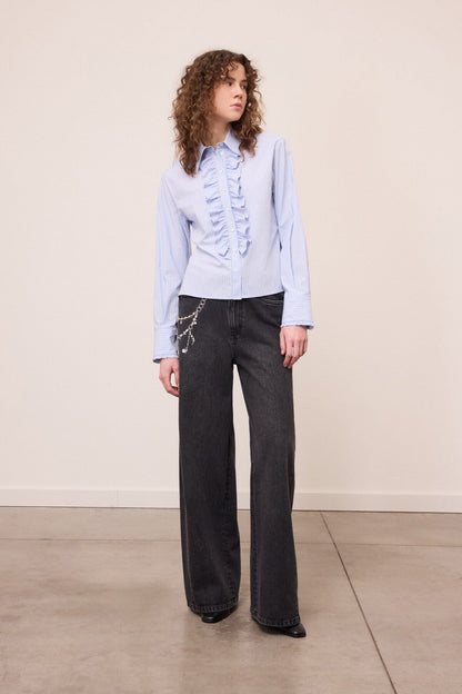 Camicia righe jabot