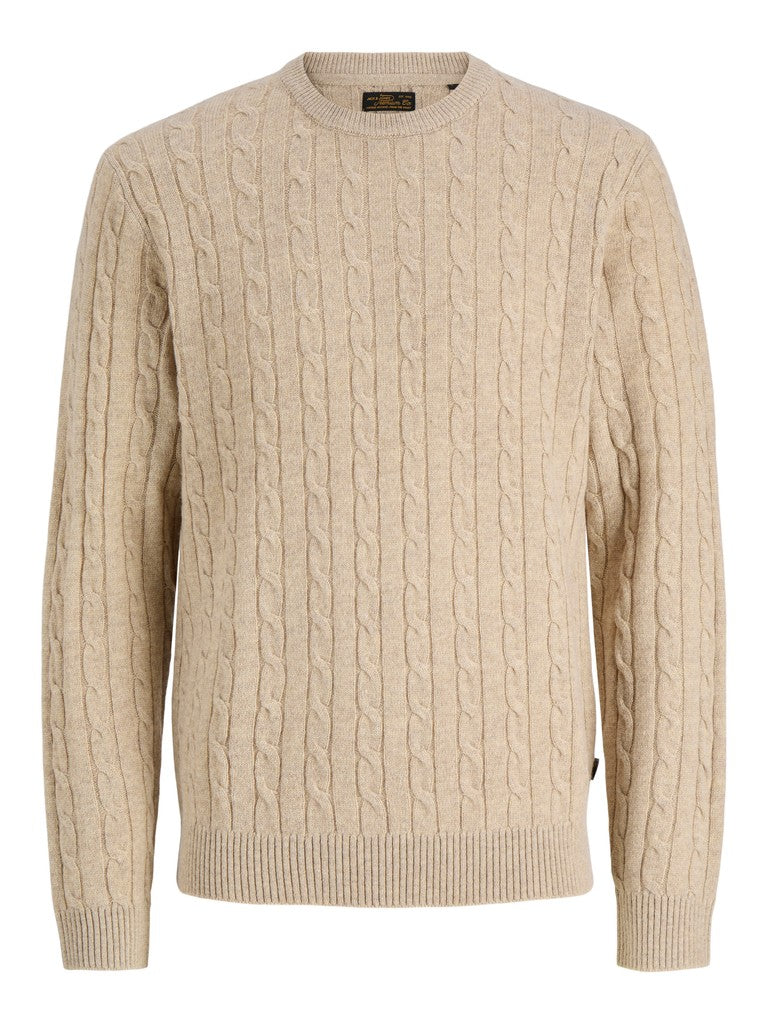 Maglia trecce girocollo