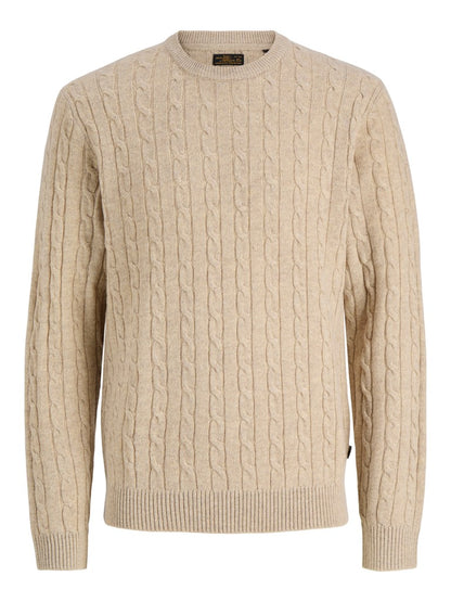 Maglia trecce girocollo