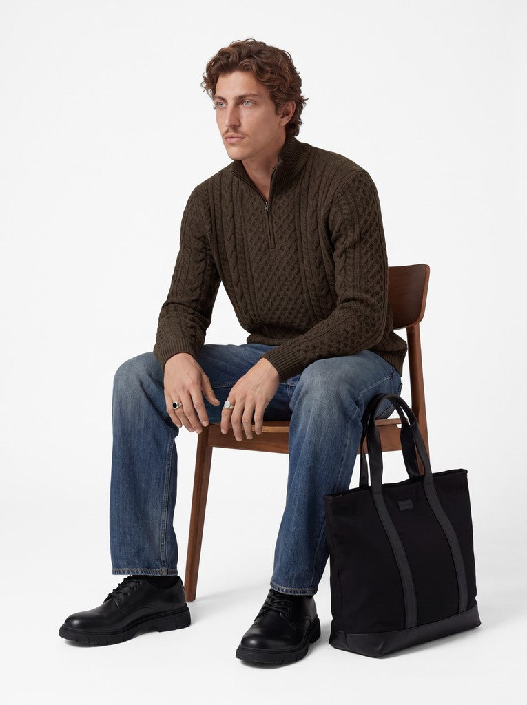 Lupetto zip trecce