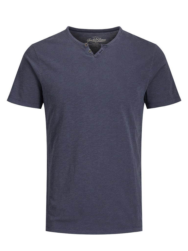 T-shirt scollo  V bottoncini