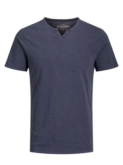 T-shirt scollo  V bottoncini