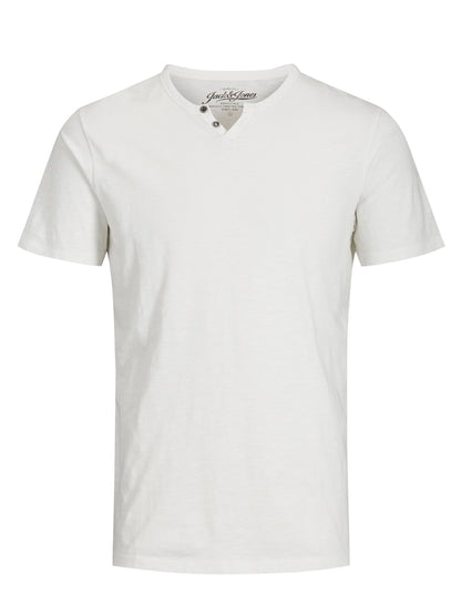 T-shirt scollo  V bottoncini