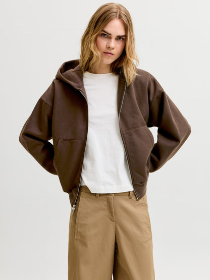 Felpa zip cappuccio