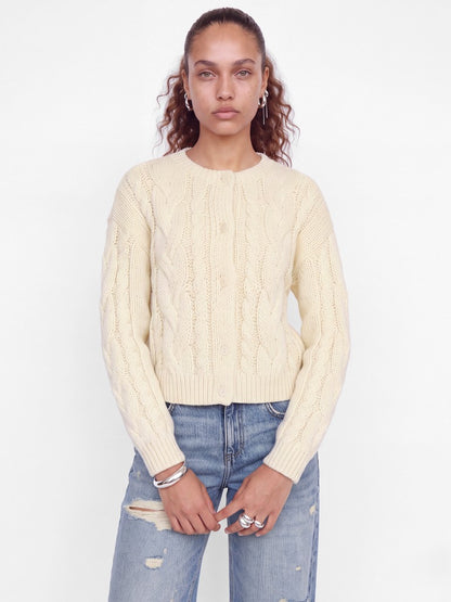 Cardigan coreana trecce