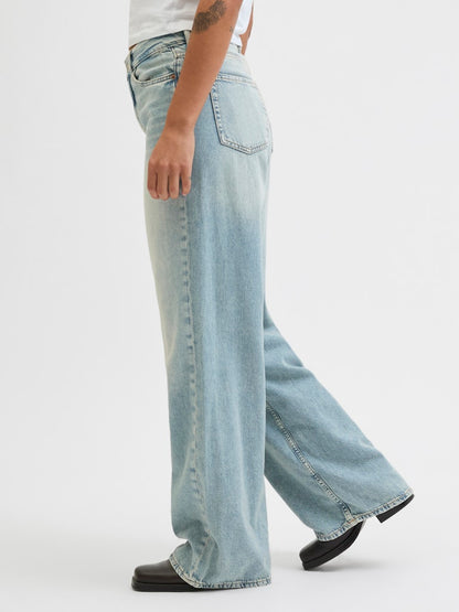 Jeans wide leg chiaro
