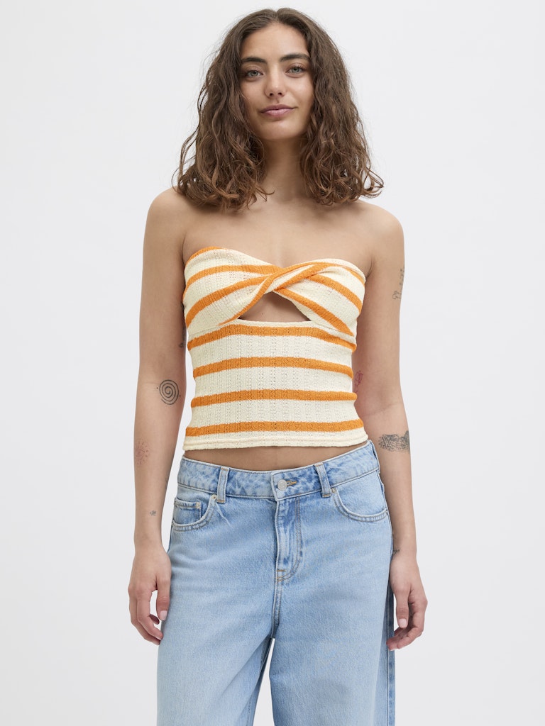 Top rigato a fascia