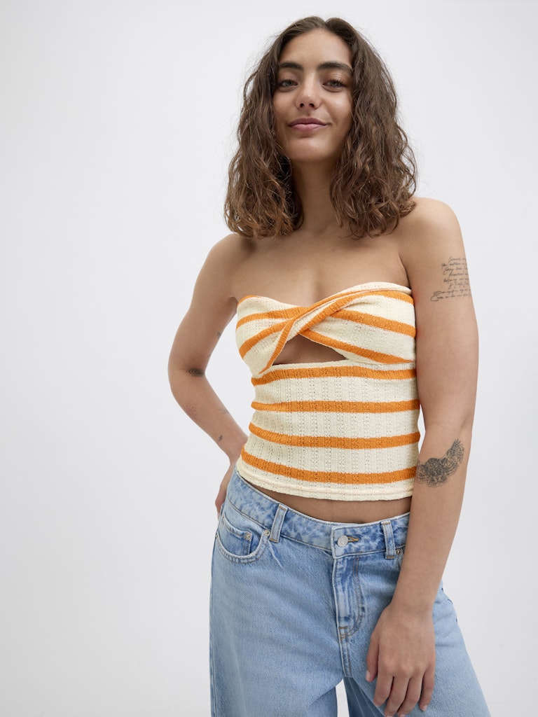 Top rigato a fascia