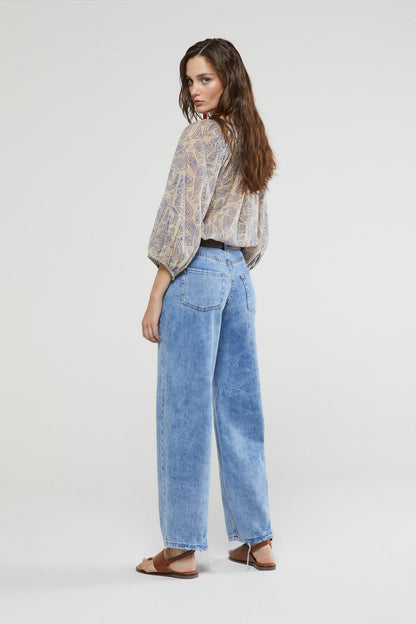 Camicia over fantasia bicolore